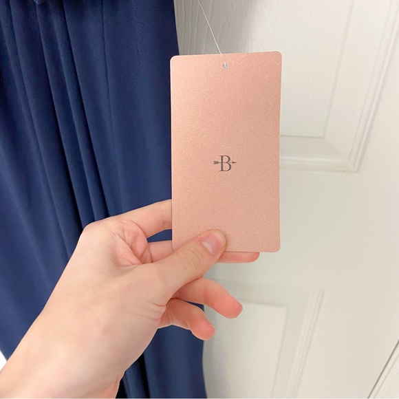 NWT BHLDN Lena in Navy Flutter Sleeve Jersey Slit Front Maxi Dress Gown 4 - Picture 7 of 11